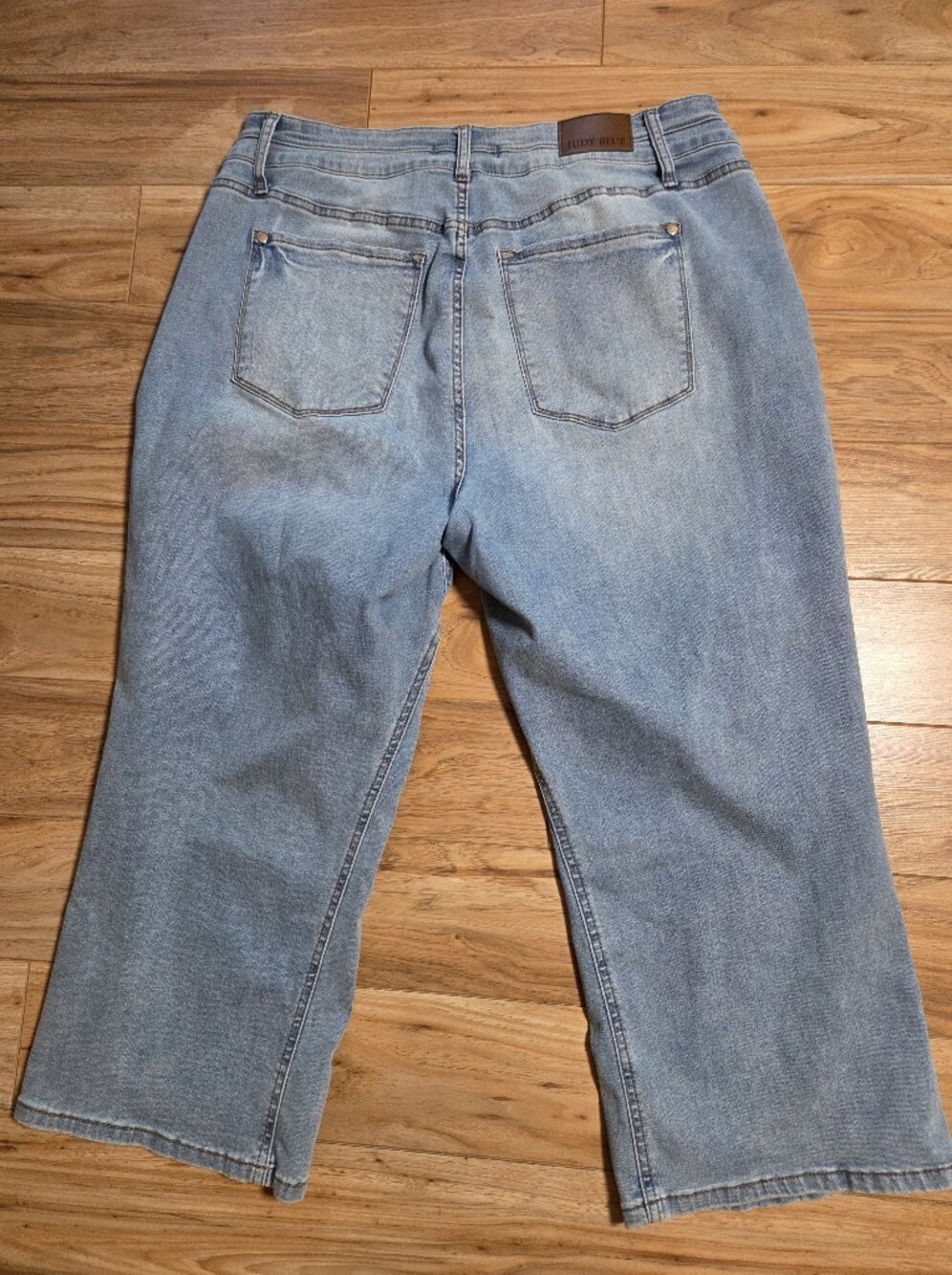 Judy Blue Wide Leg Crop Jeans Womens 20W Light Blue Stretch Denim - Picture 5 of 8